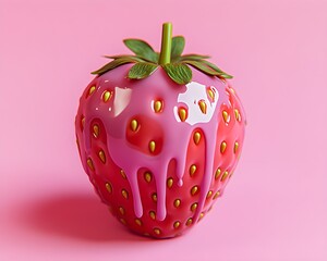 Pink Dripping Glaze Strawberry