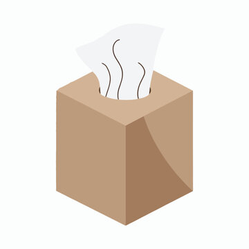recommend clip art: Minimalist Tissue Paper Box and Napkins, Modern Flat Vector Drawing