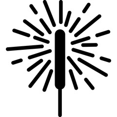 Festive Sparkler Solid Icon