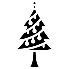 New Year Tree Solid Icon
