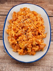 한국음식 매콤한 김치볶음밥 