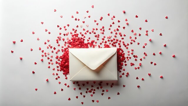 A heartfelt message awaits, nestled amongst a shower of tiny red hearts.