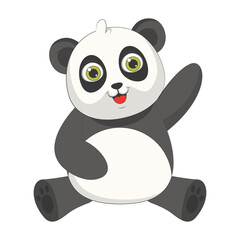 Naklejka premium Illustration of Cute Baby Panda. Isolated on White Background. Vector Cartoon Character