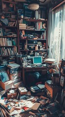 A Messy Room: A Glimpse into Cluttered Domestic Space