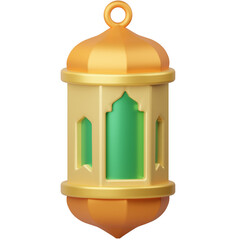 Islamic Lantern 3D Icon Illustration