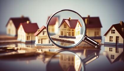 Exploring the Choice of Real Estate to Buy with a Magnifying Glass Overseeing Small Model Houses
