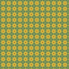 Flower Pattern, Flower pattern vector Yellow concept green background