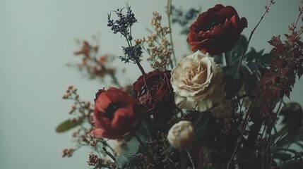 Visual art a cozy home studio dark floral arrangements embracing nature' essence