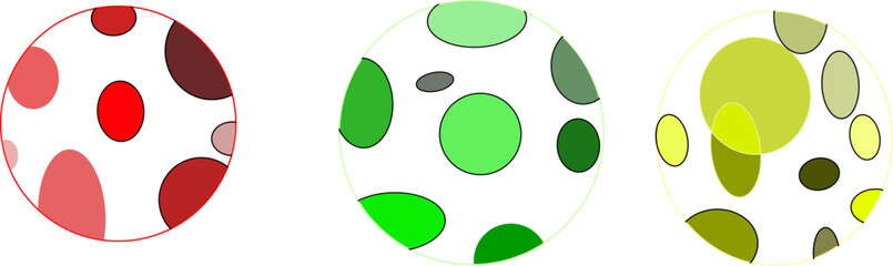 Set of watercolor blobs, isolated on white background