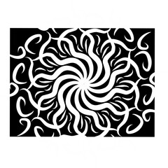 illustration design Mandala vector drawing with doodle art. ethnic with black and white ornamental lines. Tribal ornament. Bright colors, black and white. Round Ethnic Pattern in Moroccan,