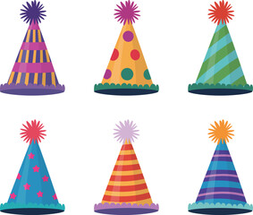 Painted Cartoon Happy Birthday Party Celebration Hat, Mardi Gras, Christmas Decorations, Children's Cone Decoration Hat