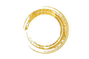 Gold round foil frame. Gold sparkle splatter border. Golden abstract foil frame. Splatter frames glitter. Gold stroke on transparent