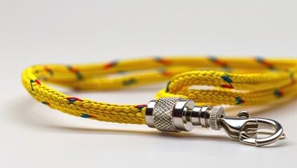 Close-up of a Yellow Rope with Metal Clasp