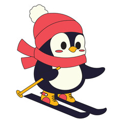 Penguin Skiing