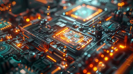 Obraz premium futuristic technology background wallpaper 