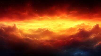 Fototapeta premium Fiery Celestial Cloudscape Awe Inspiring Cosmic Vista