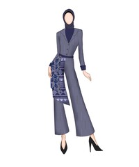 Fototapeta premium model in a dress This dress shows a combination of Indonesian culture and today's style and displays a combination of elegance and simplicity in one outfit