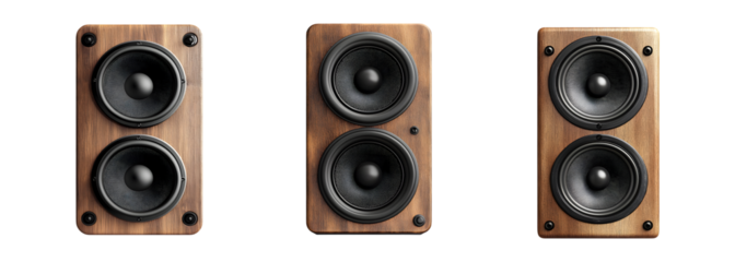 set of speaker isolated on transparent background, cut out