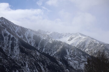 mountains in the snow