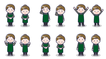 カフェ店員の男女 01