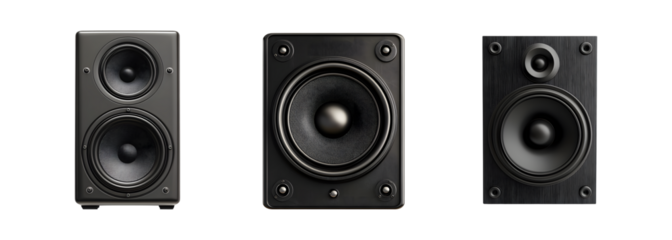 set of speaker isolated on transparent background, cut out