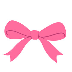 Pink conquette ribbon bow hand drawn doodle