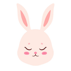 Cute pastel easter bunny cartoon character illustration