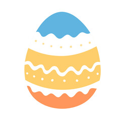 Easter egg painted cartoon doodle illustration