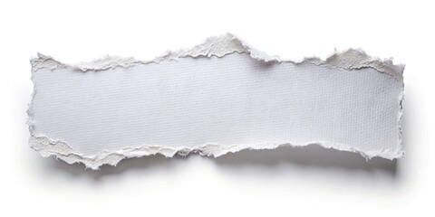 Close-Up of a Torn White Paper with Copyspace for Creative Designs and Presentations, Isolated Transparent PNG, Ideal for Backgrounds, Text Overlays, and Print Projects