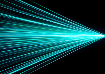 Neon light lines. Futuristic technology background. 3d illustration.