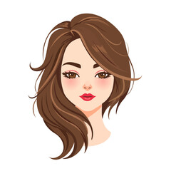 Illustration of Long Wavy Brown Hair with Volume and Layers