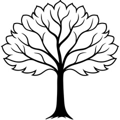 Abstract Tree Line Art for Modern Designs