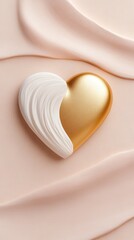 Fototapeta premium Delicate Glowing Heart on Textured Blush Background