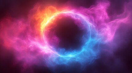 Obraz premium Abstract Colorful Glowing Ring Nebula Cosmic Art