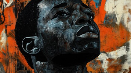 Abstract Close-Up with Blue and Orange Highlights  
