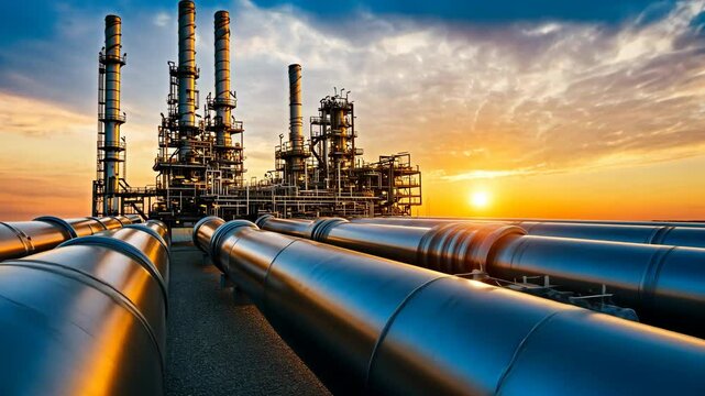 A large oil pipeline and gas pipeline are vital components within the oil refining process