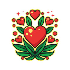 Illustration of vintage love vector with flowers