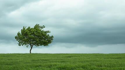 Fototapeta premium Solitary Tree in Stormy Weather 