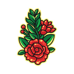 Illustration of vintage love vector with flowers