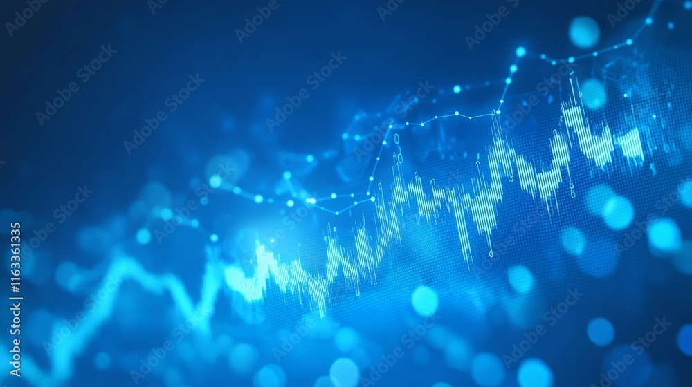 Aufkleber bit coin crypto currency model with market graph banner background
