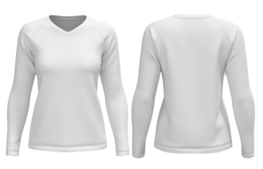 white women v neck raglan longsleeve tshirt jersey front and back view