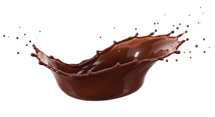 Fototapeta premium chocolate splash isolated on transparent background - food, drink, lifestyle, diet design element PBG cutout 