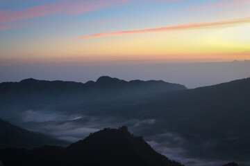 sunset in the mountains