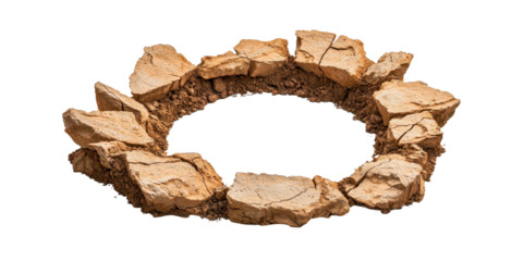 Circular Hole Dug in Dry Soil with Rugged Edges