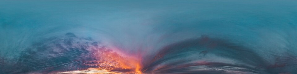 Dark moody rain clouds in dramatic overcast sky. Seamless 360 HDR spherical panorama. Full zenith or sky dome in 3D environment, sky replacement for aerial drone panoramas. Climate and weather change