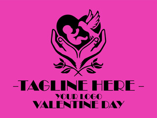 Pink background with hands holding a heart suitable for greeting cards, Valentines Day designs, lovethemed content, social media posts