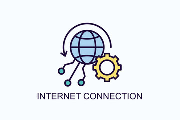 Internet Connection Vector, Icon Or Logo Sign Symbol Illustration 