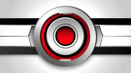 Abstract Red and Grey Circular Design with Geometric Elements