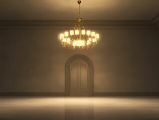 3d geometric design of a courtroom chandelier interior space lighting installation modern aesthetics artistic perspective