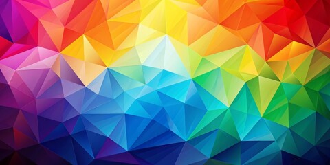 Fototapeta premium Abstract Rainbow Polygonal Background - Minimalist Shining Geometric Design